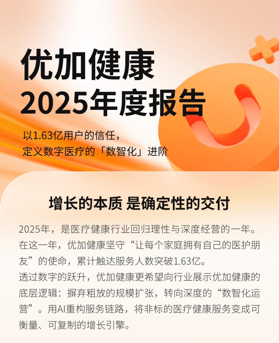 优加健康2025年度报告第1页:报告封面与年度主张